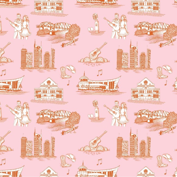 NEW Katie Kime Nashville Toile Pink Orange Pajama Pant Size Large - Picture 4 of 6